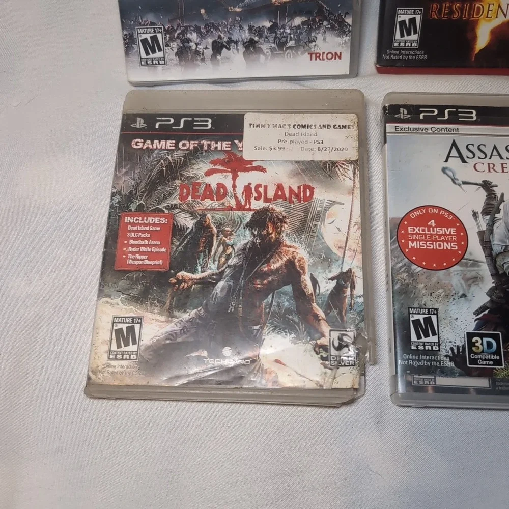 Assassin's Creed III 3, Defiance, Resident Evil 5, Dead Island Games Ps3